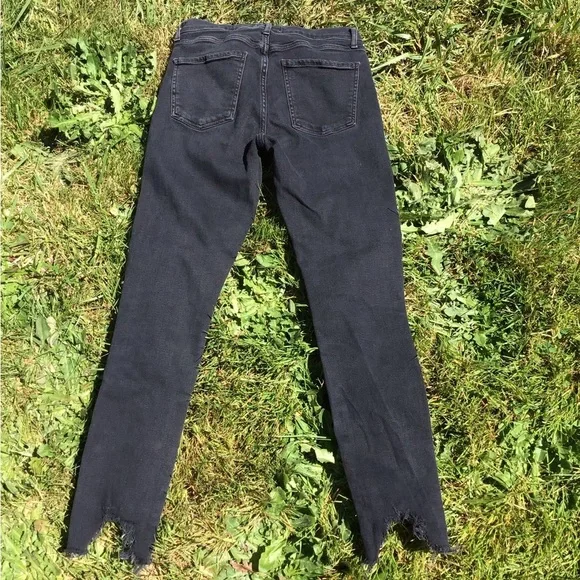 AGOLDE Sophie Mid Rise Black Ankle Skinny Jeans Distressed Hem Denim Size 27 - Picture 5 of 5
